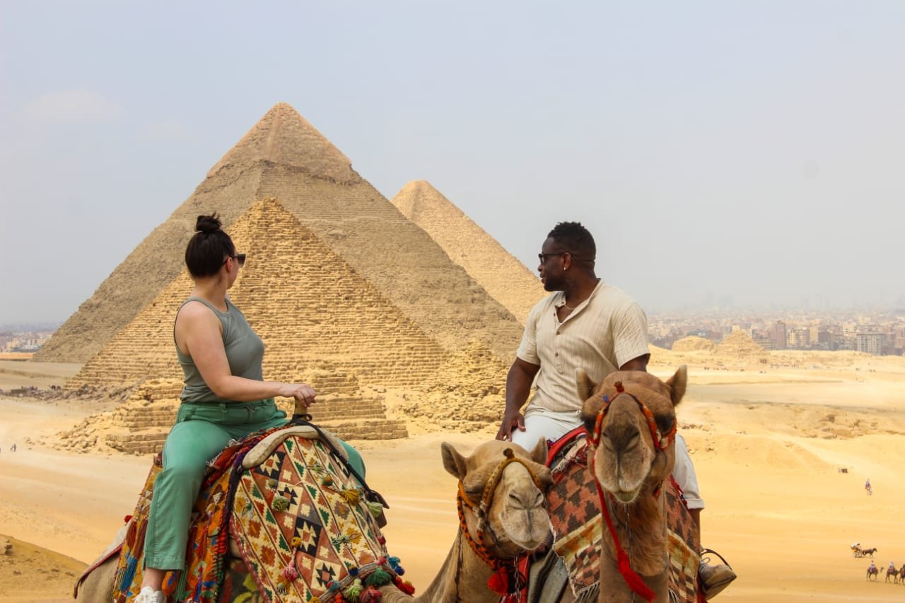 Sunset Camel riding trip at Giza Pyramids